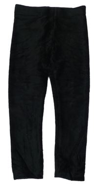 Čierne zamatové rebrované legíny George