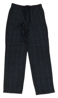 Černo-modré kostkované společenské kalhoty Primark