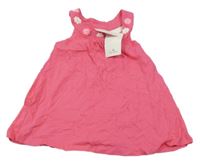 Nové - Fuchsiová šatová tunika s kvietkami Topolino