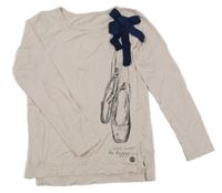 Světlerůžové bavlněné triko s piškoty a mašlí Tom Tailor