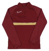 Vínová sportovní funkční mikina s logem Nike
