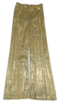 Zlaté třpytivé culottes sportovní legíny 