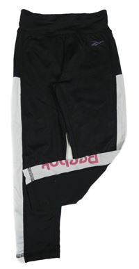 Černo-bílé sportovní capri legíny Reebok