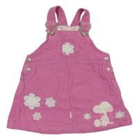 Ružové menšestrové na traké šaty so Snoopym a kvietkami H&M