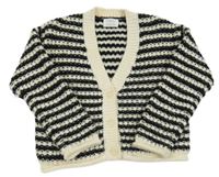 Čierno-smotanový pruhovaný prepínaci crop sveter Zara