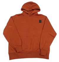 Hrdzavá oversize mikina s potlačou a kapucňou Zara