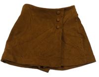 Hnedá skort semišová sukňa Zara