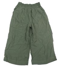 Khaki ľahké culottes nohavice Y.F.K.
