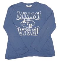Modré triko s nápisem H&M