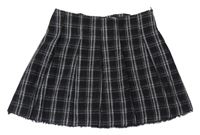 Čierno-biela kostkovná skladaná sukňa Zara