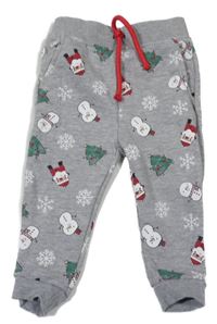 Sivé tepláky s vánočním motívom Primark