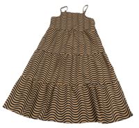 Světlehnědo-čierne vzorované letné šaty H&M