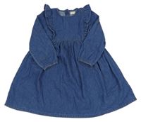 Modré riflové šaty s volánky F&F