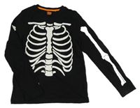 Čierne tričko s kostmi F&F