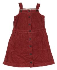 Vínové manšestrové propínací šaty Boden