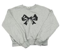 Sivá melírovaná mikina s mašlou H&M