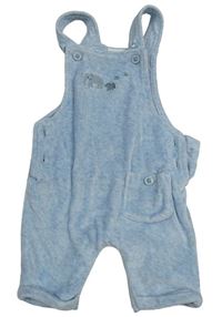 Svetlomodré melírované zamatové na traké tepláky so sloníky a vreckom Next