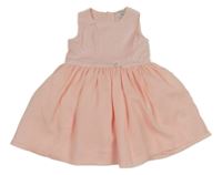 Svetloružová -broskvové slávnostné šaty s mašlou carter's