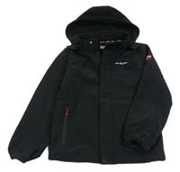 Černá softshellová bunda s logem a odepínací kapucí one by one