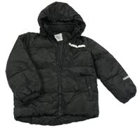 Čierna prešívaná šušťáková prechodná bunda s odopínacíá kapucňou LINDEX