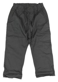 Tmavosivé cargo plátenné nohavice H&M