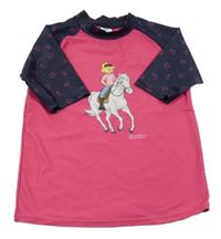 Tmavorůžovo/tmavomodré UV tričko s Bib&Tina