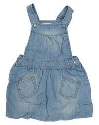 Svetlomodrá rifľová na traká podšitá sukňa OBaïBi