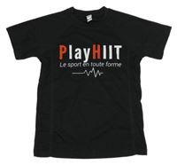 Čierne športové tričko s nápismi ROLY