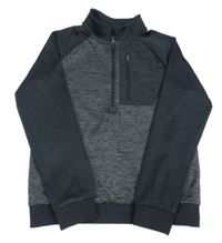 Tmavošedo-čierna melírovaná funkčná športová mikina UNDER ARMOUR