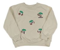 Smotanová mikina s třešničkami s flitrami H&M