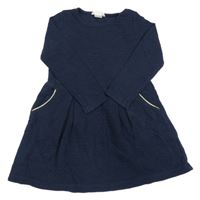 Tmavomodré vzorované šaty H&M