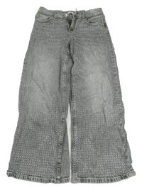 Šedé plísňové loose fit waist wide leg rifle H&M