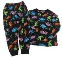 Černé plyšové pyžamo s dinosaury Primark