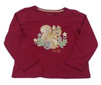 Vínové tričko s veverkou Primark