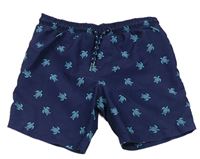 Tmavomodré plážové kraťasy s korytnačkami Primark