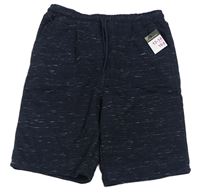 Tmavomodré melírované teplákové kraťasy Primark