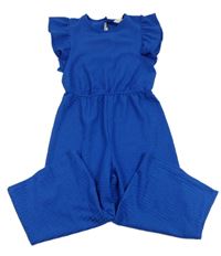 Modrý žebrovaný culottes overal Primark