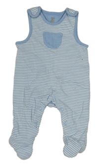 Modro-bílé pruhované zateplené dupačky Bluezoo