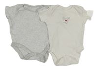 2x body - bílé s Púem + světlešedo-bílé pruhované