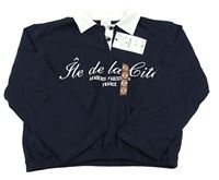 Nové - Tmavomodré oversize polo triko s nápisem Zara