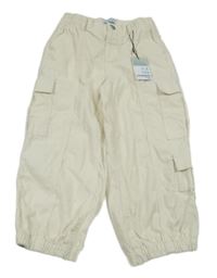 Nové - Krémové manšestrové kalhoty s kapsami Primark