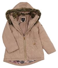 Starorůžová šusťáková zimní parka s kapucí Firetrap