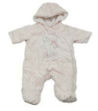 Svetloružová zamatová zateplená kombinéza s králikom a kapucňou Mothercare