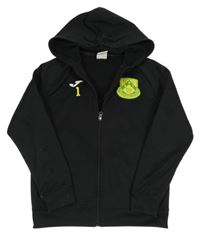 Čierna športová prepínaci mikina s nášivkou a kapucňou Joma