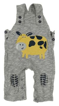 Šedé melírované laclové tepláky s krávou M&S