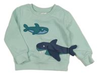 Mátová mikina so žralokmi Lily & Dan