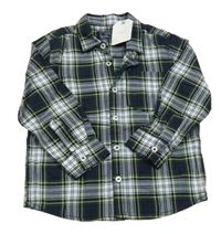 Nové - Tmavomodro-bielo-žltá kockovaná košeľa Next