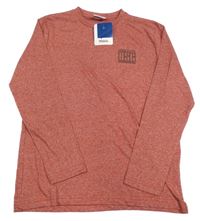 Nové - Hnědé melírované triko s nápisem Yigga