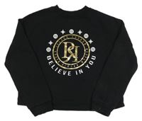 Čierna oversize mikina s potlačou a nápisom River Island