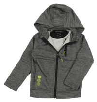 Tmavošedá melírovaná sportovní propínací mikina s kapucí Primark